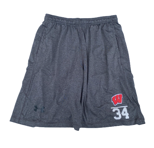 Brad Davison Wisconsin Basketball Team Issued Workout Shorts with Number (Size L)