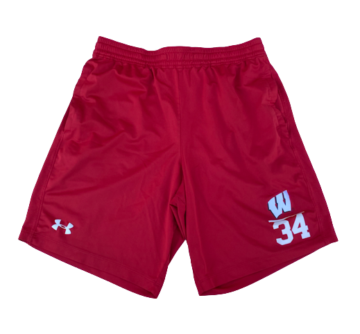 Brad Davison Wisconsin Basketball Team Issued Workout Shorts with Number (Size L)