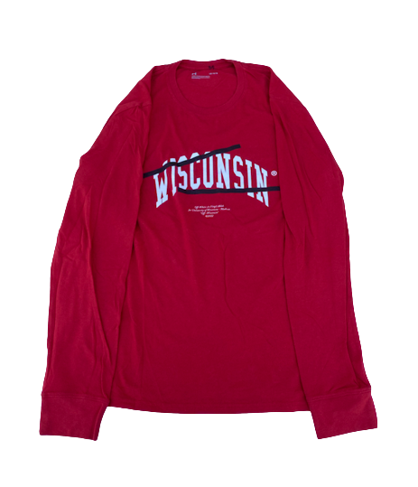 Brad Davison Wisconsin Basketball Exclusive "OFF-WHITE Virgil Abloh" Black History Month Long Sleeve Pre-Game Warm-Up Shirt (Size L)