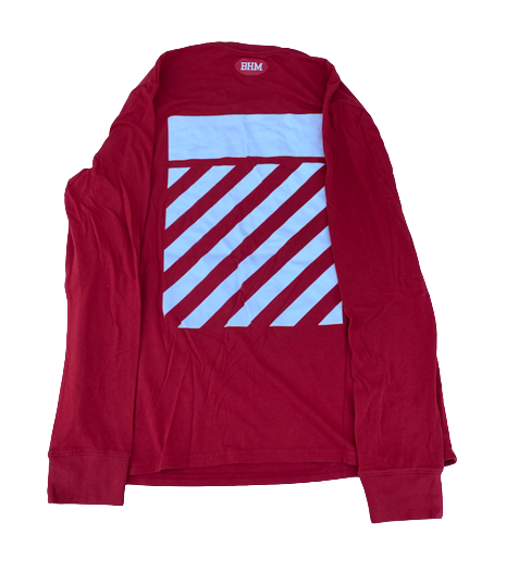 Brad Davison Wisconsin Basketball Exclusive "OFF-WHITE Virgil Abloh" Black History Month Long Sleeve Pre-Game Warm-Up Shirt (Size L)