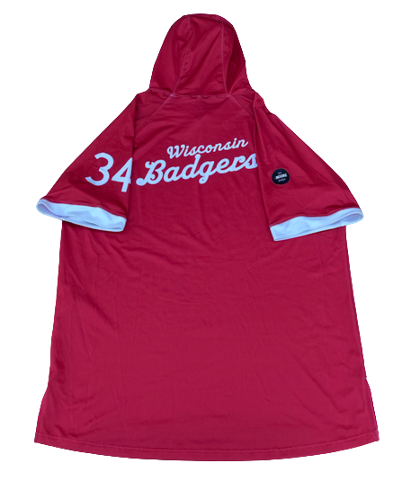 Brad Davison Wisconsin Basketball Exclusive Pre-Game Warm-Up Short Sleeve Hoodie (Size XL)