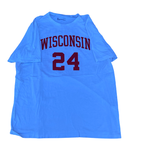 Michael Finley Wisconsin Basketball Jersey Retirement Jersey T-Shirt (Size L)