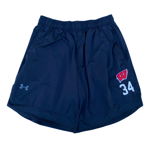 Brad Davison Wisconsin Basketball Team Issued Workout Shorts with Number (Size L)