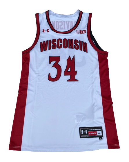 Brad Davison Wisconsin Basketball Signed Game Worn Alternate Jersey (2/9/20 vs Ohio State) (Size L)