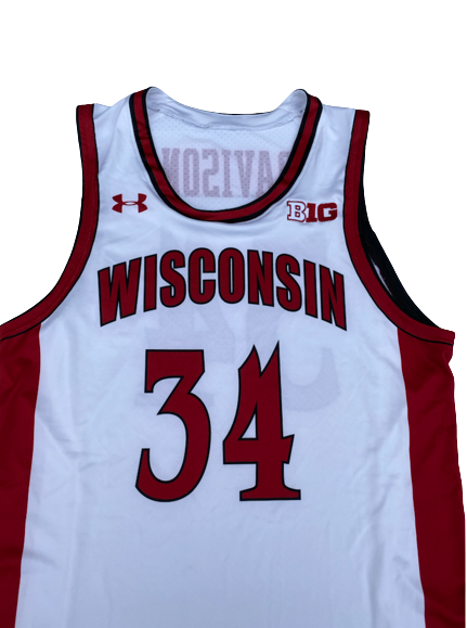 Brad Davison Wisconsin Basketball Signed Game Worn Alternate Jersey (2/9/20 vs Ohio State) (Size L)