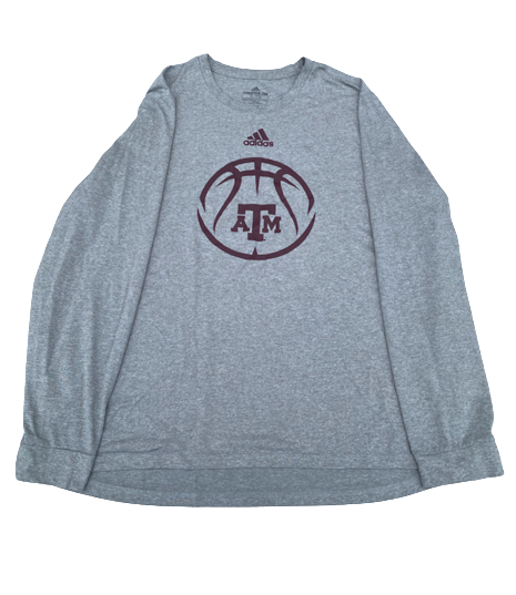 Zach Walker Texas A&M Basketball Team Issued Long Sleeve Workout Shirt (Size XL)