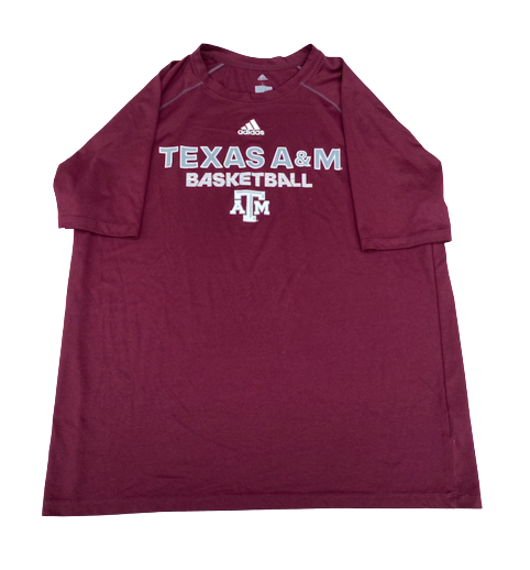 Zach Walker Texas A&M Basketball Team Issued Workout Shirt (Size L)