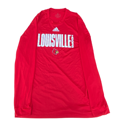 Malik Williams Louisville Basketball Team Issued Long Sleeve Workout Shirt (Size XLT)