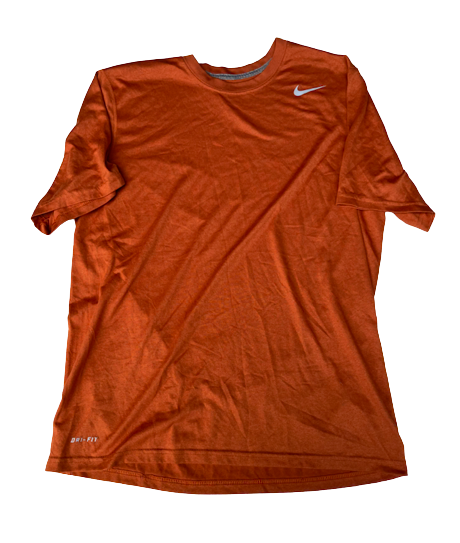 Jhenna Gabriel Texas Volleyball Team Issued NIKE Burnt Orange Workout Shirt (Size M)