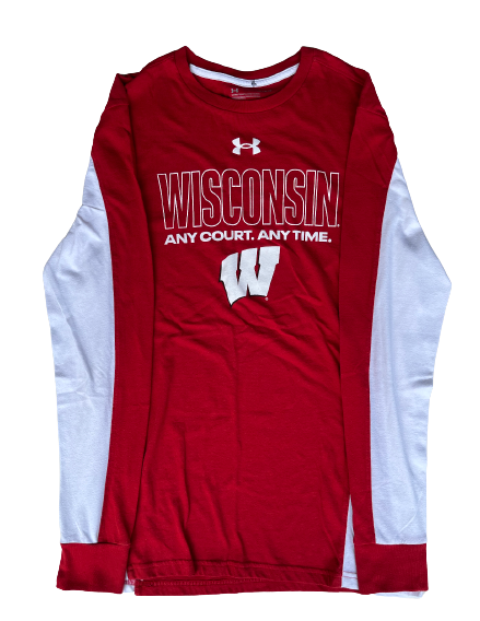 Carter Higginbottom Wisconsin Basketball Team Issued Long Sleeve Shirt (Size M)