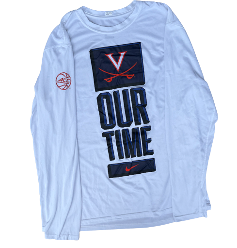 Kody Stattmann Virginia Basketball Team Issued "OUR TIME" Warm-Up / Bench Shirt (Size XL)