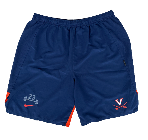 Kody Stattmann Virginia Basketball Team Exclusive Strength & Conditioning Shorts with Number (Size XL)