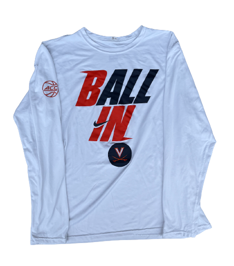 Kody Stattmann Virginia Basketball Team Issued "BALL IN" Warm-Up / Bench Shirt (Size 2XL)