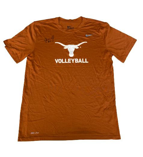 Jhenna Gabriel Texas Volleyball SIGNED Team Exclusive Practice Shirt (Size M)