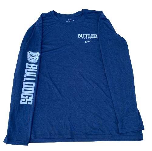 Bo Hodges Butler Basketball Team Issued Long Sleeve Workout Shirt (Size 2XL)