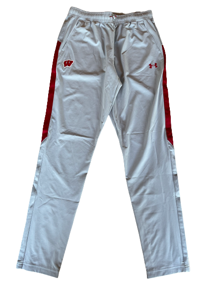 Grace Loberg Wisconsin Volleyball Team Issued Travel Sweatpants with Number (Size LT)