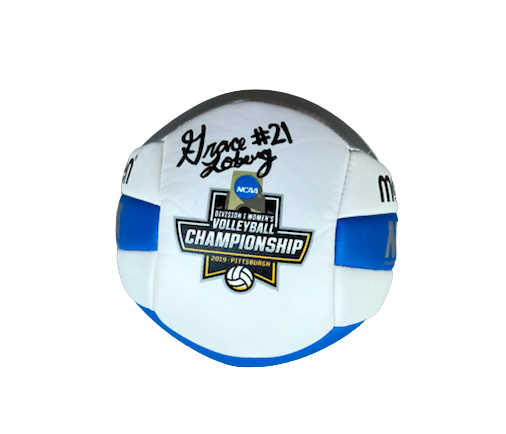 Grace Loberg Wisconsin Volleyball SIGNED 2019 National Championship Mini Volleyball