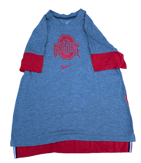 Cade Kacherski Ohio State Football Team Issued T-Shirt (Size L)
