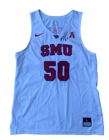 Marcus Weathers SMU Basketball SIGNED GAME WORN Jersey (Size L)