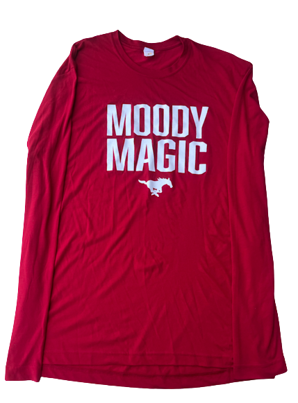 Marcus Weathers SMU Basketball Exclusive "MOODY MAGIC" Long Sleeve Pre-Game Warm-Up Shirt (Size XL)