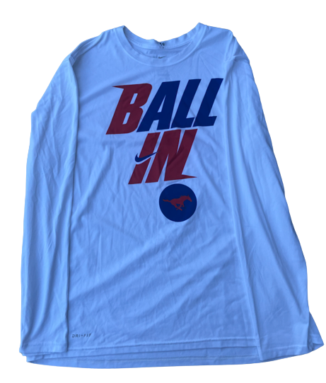 SMU Basketball Team Issued "BALL IN" Long Sleeve Shirt (Size 3XL)