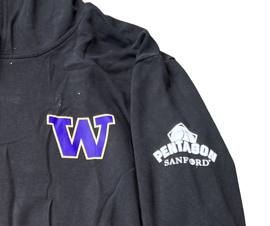 Riley Sorn Washington Basketball Team Exclusive "Sanford Pentagon" Game Travel Hoodie (Size 2XL)