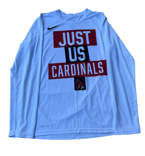 Ishmael El-Amin Ball State Basketball Team Issued "JUST US CARDINALS" Long Sleeve Shirt (Size M)