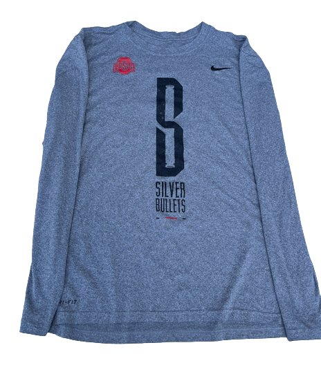 Isaiah Pryor Ohio State Football Player Exclusive "SILVER BULLETS" Long Sleeve Shirt (Size L)