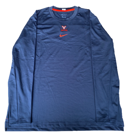Kody Stattmann Virginia Basketball Team Issued Long Sleeve Waffle Crewneck Pullover (Size XL)