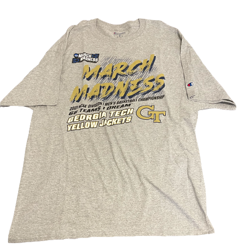 Shaheed Medlock Georgia Tech Basketball Official March Madness Tournament T-Shirt (Size XL)