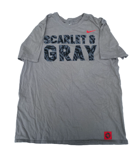 Isaiah Pryor Ohio State Football Team Issued "SCARLET & GRAY" Workout Shirt (Size L)