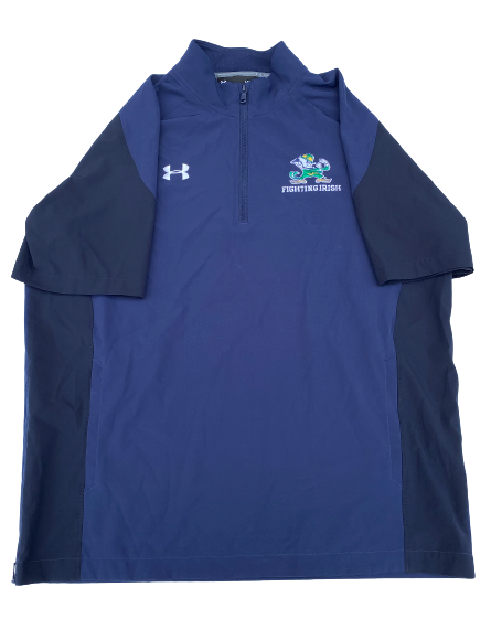 Isaiah Pryor Notre Dame Football Team Issued Quarter-Zip Sideline Pullover (Size L)