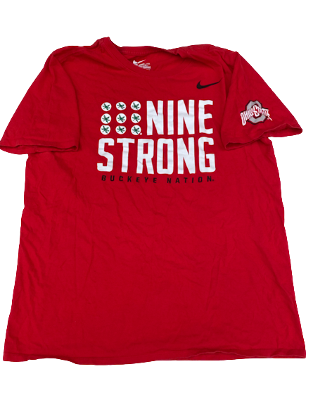 Isaiah Pryor Ohio State Football Team Issued "NINE STRONG" Workout Shirt (Size L)