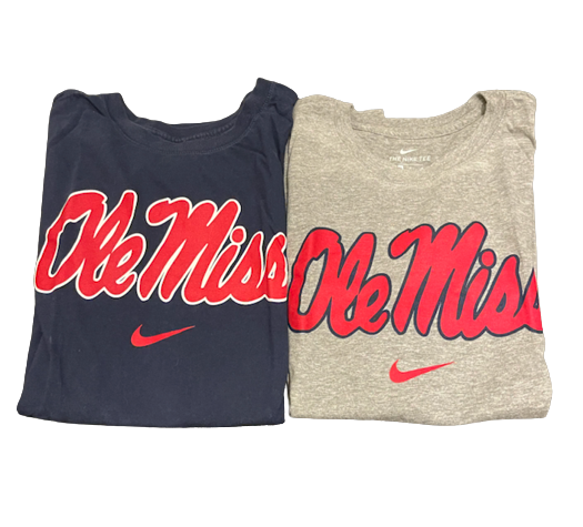Kylee McLaughlin Ole Miss Volleyball Team Issued Set of (2) Workout Shirts (Size M)
