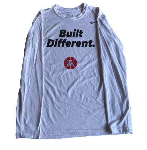 Sam Thomas Arizona Basketball Team Issued "BUILT DIFFERENT" Long Sleeve Workout Shirt (Size M)