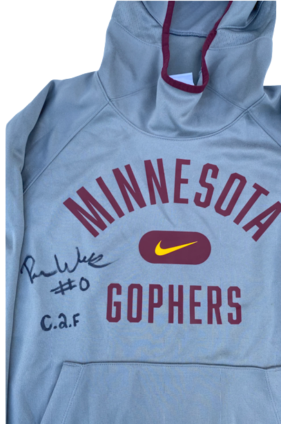 Payton Willis Minnesota Basketball Signed Team Issued Sweatshirt (Size L)