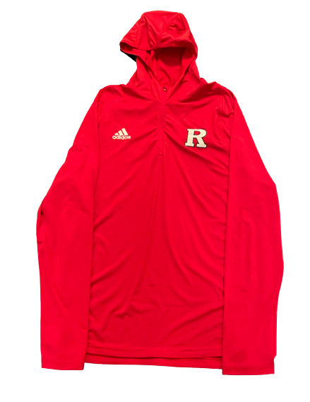 Peter Kiss Rutgers Basketball Team Issued Quarter Zip Hoodie (Size L)