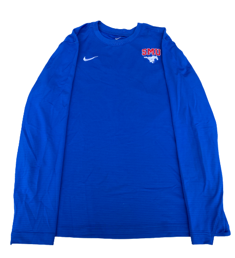 Jimmy Whitt Jr. SMU Basketball Team Issued Long Sleeve Waffle Crewneck Pullover (Size L)