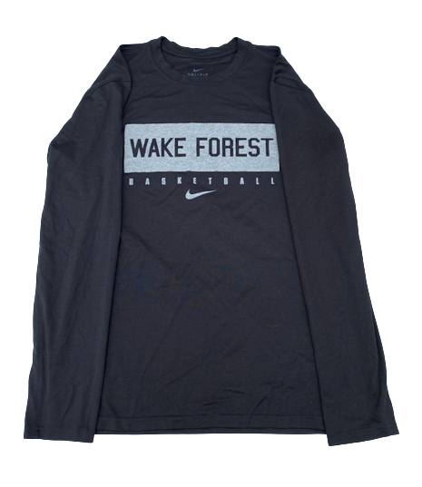 Miles Lester Wake Forest Basketball Team Issued Long Sleeve Workout Shirt (Size L)