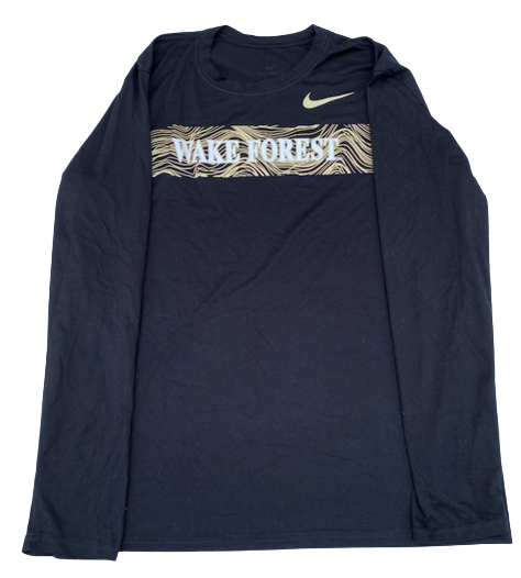 Miles Lester Wake Forest Basketball Team Issued Long Sleeve Workout Shirt (Size L)