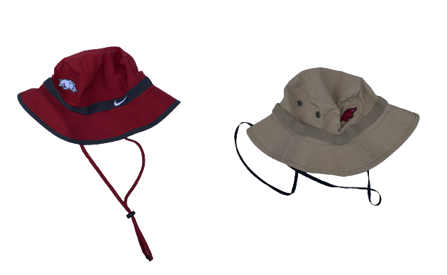 T.J. Hammonds Arkansas Football Team Issued Set of (2) Bucket Hats