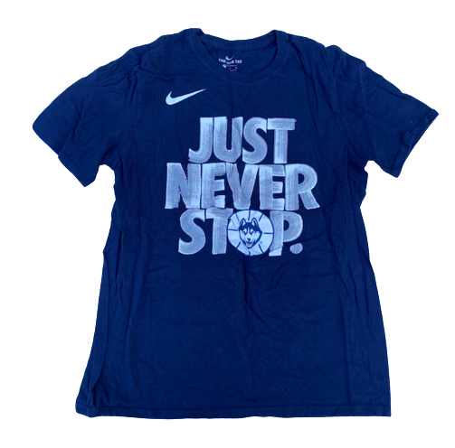 Lexi Gordon UCONN Basketball Team Issued "JUST  NEVER STOP" T-Shirt (Size M)