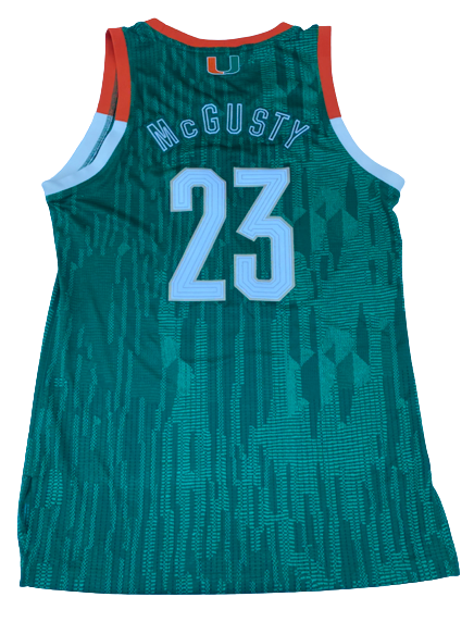 Kameron McGusty Miami Basketball Game Issued Special Edition Black History Month Jersey (Size L)