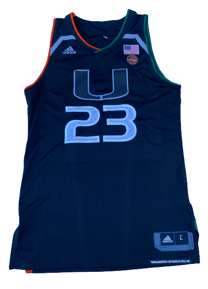 Kameron McGusty Miami Basketball Game Worn Jersey (Size L)