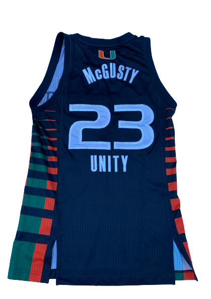 Kameron McGusty Miami Basketball Game Worn Jersey (Size M)