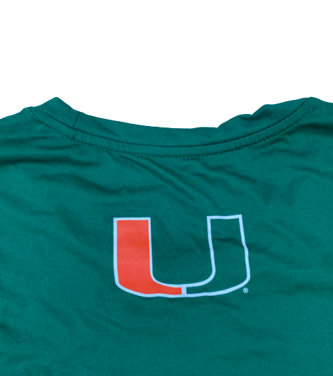 Kameron McGusty Miami Basketball Team Issued Workout Shirt (Size L)