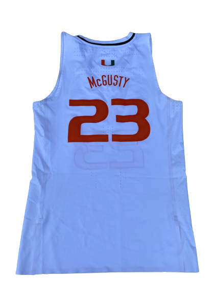 Kameron McGusty Miami Basketball 2022 NCAA TOURNAMENT Game Worn Uniform Set - Jersey & Shorts (Size M)