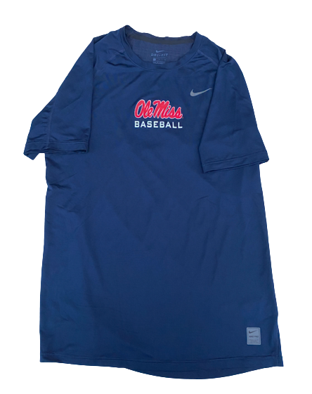 Hayden Leatherwood Ole Miss Baseball Team Issued Workout Shirt (Size L)