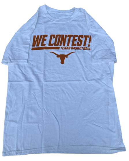 Donovan Williams Texas Basketball Team Exclusive "WE CONTEST!" Workout Shirt (Size L)