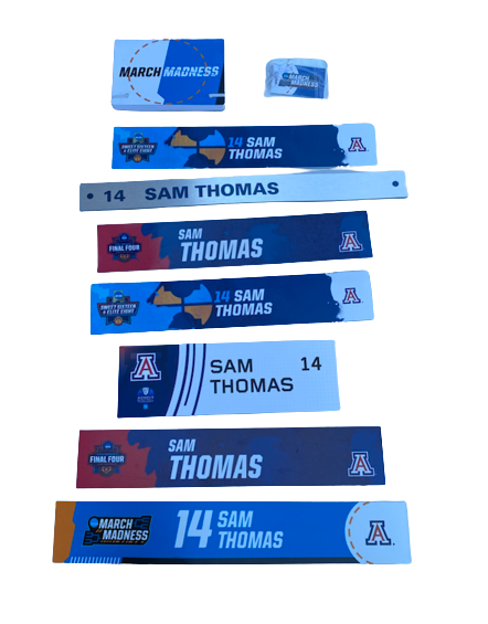 Sam Thomas Arizona Basketball Locker Room Name Tags Set